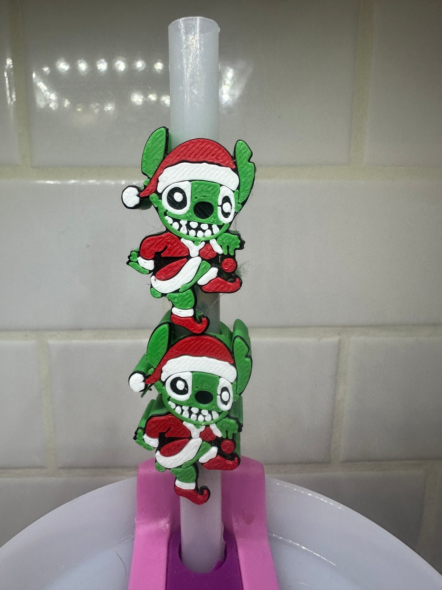 Monster Christmas Straw Topper