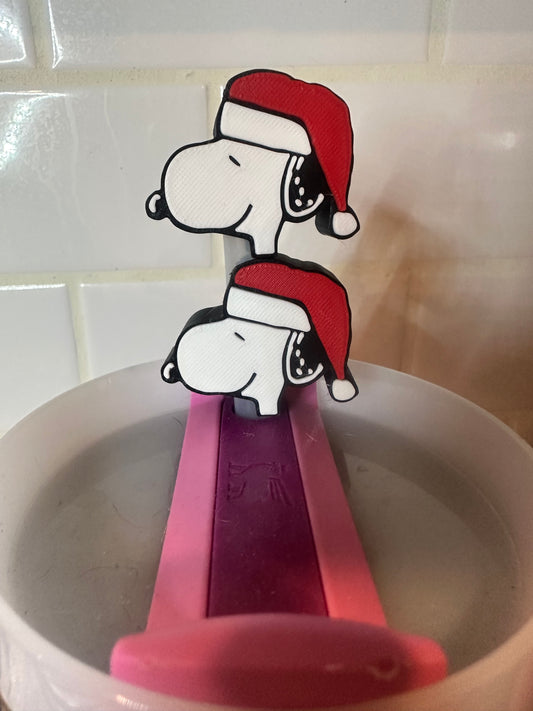 Christmas Dog Straw Topper